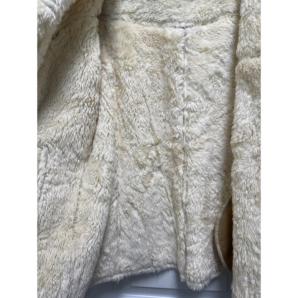 Avanti Vintage 90s Penny Lane Faux Fur Camel Suede Leather Jacket Size Large - Picture 8 of 10
